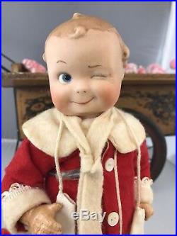 10 Antique Bisque Head German Doll Gebruder Heubach Winker Googly