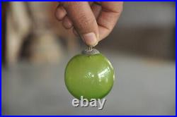 10 Pc Vintage Golden, Green & Silver 2'' Original German Ornament/Glass Kugels