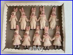 10 antique dolls Bunnies in the O. K