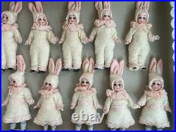 10 antique dolls Bunnies in the O. K
