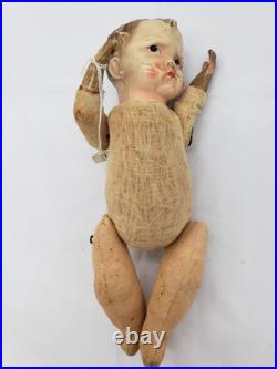 11 Antique German Motschmann Sonneberg Täufling Doll Floating Disc Joints 1860s
