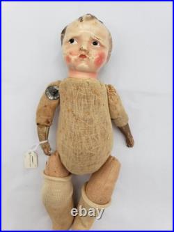 11 Antique German Motschmann Sonneberg Täufling Doll Floating Disc Joints 1860s