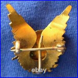 1220-Antique German silver gold plated pin