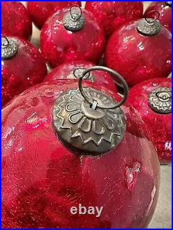 12 Vintage Antique Style Large German Kugel Style Glass Ornament Balls Christmas 12 Vintage Antique Style Large German Kugel Style Glass Ornament Balls Christmas
