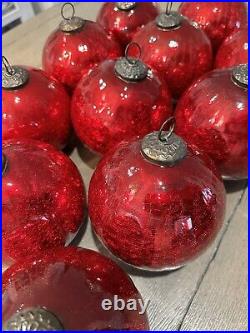 12 Vintage Antique Style Large German Kugel Style Glass Ornament Balls Christmas 12 Vintage Antique Style Large German Kugel Style Glass Ornament Balls Christmas