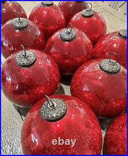 12 Vintage Antique Style Large German Kugel Style Glass Ornament Balls Christmas 12 Vintage Antique Style Large German Kugel Style Glass Ornament Balls Christmas