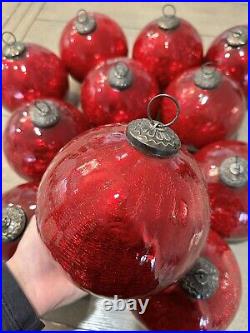 12 Vintage Antique Style Large German Kugel Style Glass Ornament Balls Christmas 12 Vintage Antique Style Large German Kugel Style Glass Ornament Balls Christmas