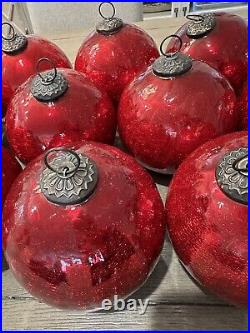 12 Vintage Antique Style Large German Kugel Style Glass Ornament Balls Christmas 12 Vintage Antique Style Large German Kugel Style Glass Ornament Balls Christmas