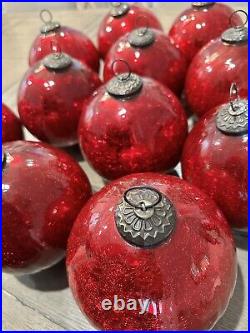 12 Vintage Antique Style Large German Kugel Style Glass Ornament Balls Christmas 12 Vintage Antique Style Large German Kugel Style Glass Ornament Balls Christmas
