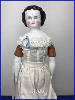 13 Antique German Porcelain China Head Doll Kestner Flat Top hairstyle #A