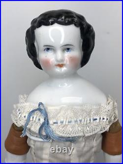 13 Antique German Porcelain China Head Doll Kestner Flat Top hairstyle #A