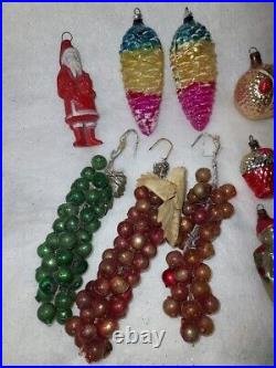 13 antique and vintage christmas ornaments, germany, japan, usa. Nice! Lot