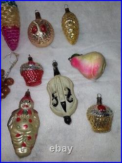 13 antique and vintage christmas ornaments, germany, japan, usa. Nice! Lot