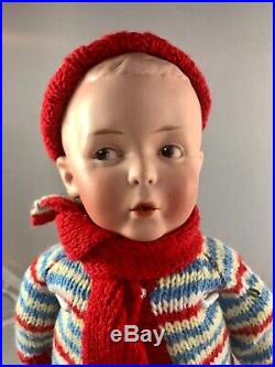 14 Antique German Bisque Heubach 8774 Shoulder Head Whistling Boy Doll! 18047