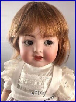 15 Antique German Bisque Head Flirty Eyes Doll K & R 126! Adorable! 18056