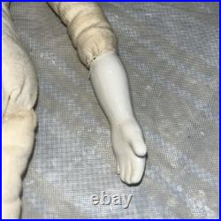 15 Antique German China Head Doll Cloth Body Porcelain Arms Legs Unmarked