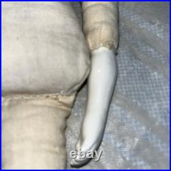15 Antique German China Head Doll Cloth Body Porcelain Arms Legs Unmarked