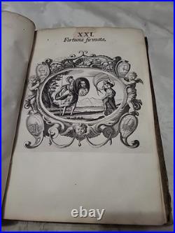 1650 Rare Antique German Emblem Book Guidobald Salzburg Large Engravings