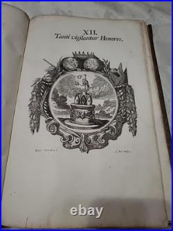 1650 Rare Antique German Emblem Book Guidobald Salzburg Large Engravings