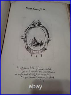 1650 Rare Antique German Emblem Book Guidobald Salzburg Large Engravings