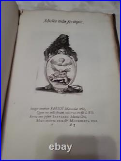1650 Rare Antique German Emblem Book Guidobald Salzburg Large Engravings