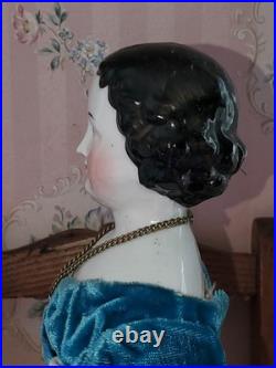 16.5 Antique German China Head Doll Conta & Boehme Flat Top Early 1860s