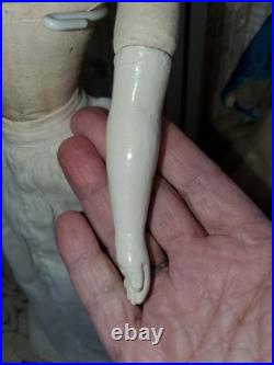16.5 Antique German China Head Doll Conta & Boehme Flat Top Early 1860s