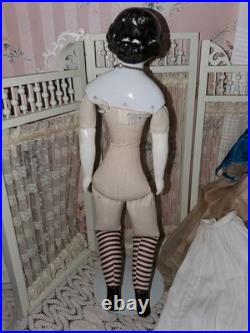 16.5 Antique German China Head Doll Conta & Boehme Flat Top Early 1860s