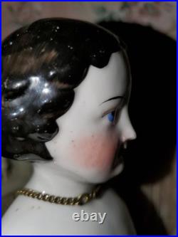 16.5 Antique German China Head Doll Conta & Boehme Flat Top Early 1860s