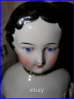 16.5 Antique German China Head Doll Conta & Boehme Flat Top Early 1860s