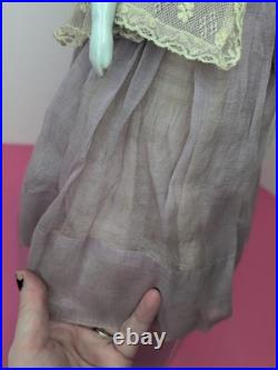 16 Antique German Porcelain China Head Doll High Brow Flat Top Original Body #A