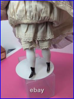 16 Antique German Porcelain China Head Doll High Brow Flat Top Original Body #A