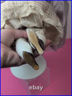 16 Antique German Porcelain China Head Doll High Brow Flat Top Original Body #A