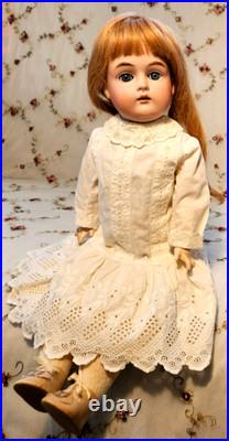 16 Kestner 167 Antique German Doll & Clothes, French HH Wig, Plaster Pate, BJB