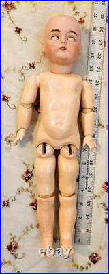 16 Kestner 167 Antique German Doll & Clothes, French HH Wig, Plaster Pate, BJB