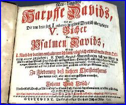 1731 Rare Book NEU-KLINGENDE HARPFE DAVIDS Johann D. Frisch German Stuttgart