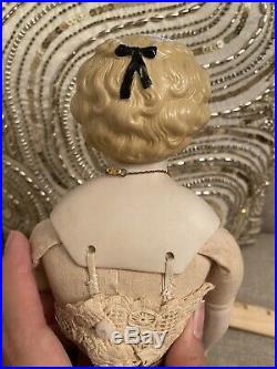 17 Antique German China Doll With Fancy Unusual Hair Parian Style Nice Dress