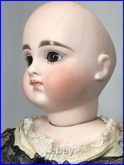 17 Antique German Kestner Bisque Doll CM Leather Kid Body Blonde Girl As Is #L