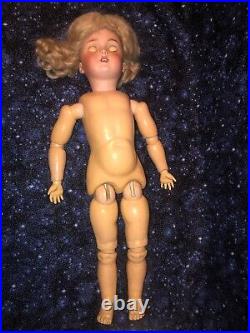 17 Beautiful Antique German Bisque Doll Heinrich Handwerck With Marked Body