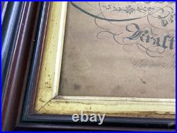 1860 Original Handwritten Calligraphy Graph Antique Penmanship Artwork (GERMAN)