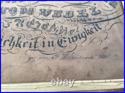 1860 Original Handwritten Calligraphy Graph Antique Penmanship Artwork (GERMAN) 1860 Original Handwritten Calligraphy Graph Antique Penmanship Artwork (GERMAN)