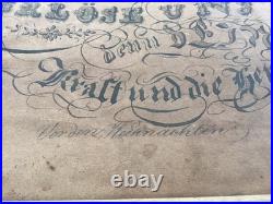 1860 Original Handwritten Calligraphy Graph Antique Penmanship Artwork (GERMAN)