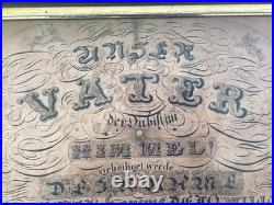 1860 Original Handwritten Calligraphy Graph Antique Penmanship Artwork (GERMAN)