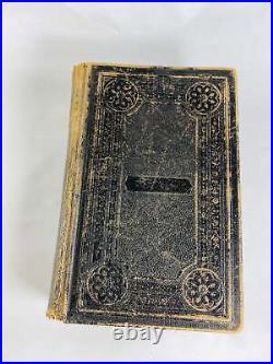 1870 Antique German Lutheran holy bible hymn book brown vintage Blind-stamped co 1870 Antique German Lutheran holy bible hymn book brown vintage Blind-stamped co