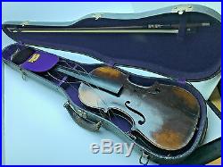 1879 Antique Vintage German Made Violin + Erich Steiner violin bow + Case