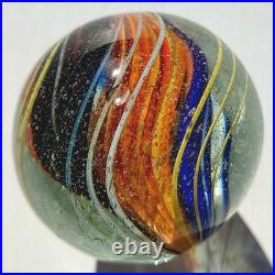 1880's Rare 1.6 German Swirl Handmade Antique Banded Ribbon Core Marble Vintage