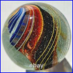 1880's Rare 1.6 German Swirl Handmade Antique Banded Ribbon Core Marble Vintage