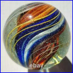 1880's Rare 1.6 German Swirl Handmade Antique Banded Ribbon Core Marble Vintage