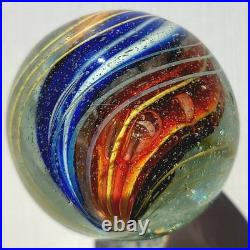 1880's Rare 1.6 German Swirl Handmade Antique Banded Ribbon Core Marble Vintage