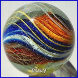 1880's Rare 1.6 German Swirl Handmade Antique Banded Ribbon Core Marble Vintage